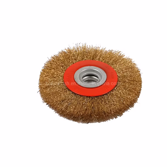 Industrielle Polier-Rotationsbürste aus vermessingtem Stahldraht