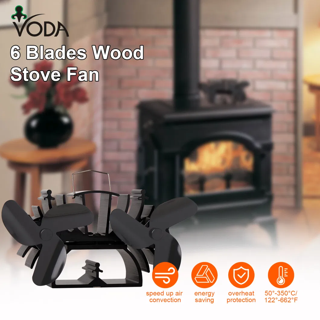 Double Bladed Twin Motor Stove Top Fan Fireplace Wood Burning Stove Fan